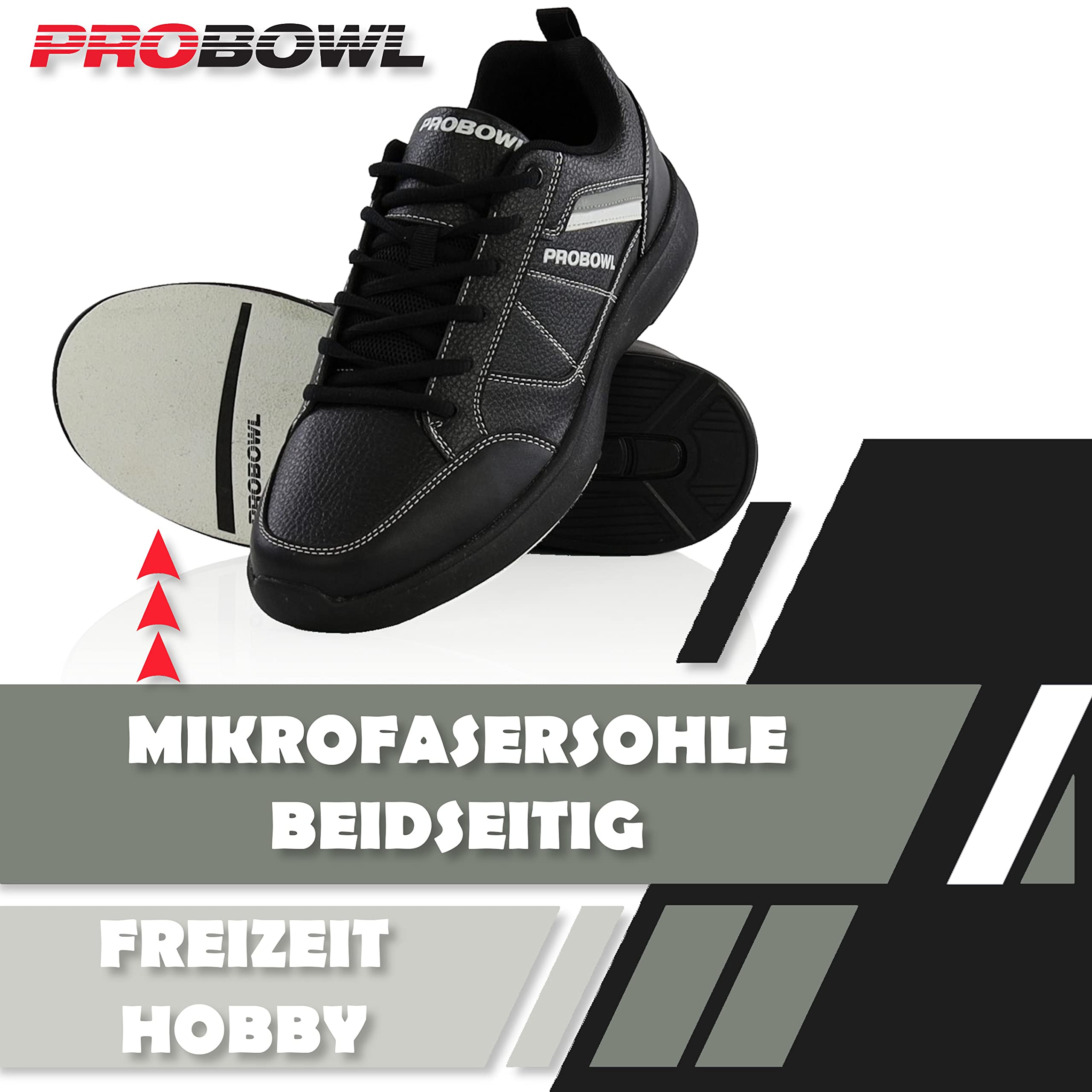 EMAX | Zapatos de bolos Hombre | Pro Bowl - Kvara | Negro | Zapatos de bolos Hombre