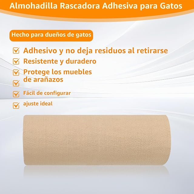 Foto 2 de 7 de Alfombra Rascador para Gatos 200×40 cm, Rascador para Gatos DIY Recortable Autoadhesivo Tapete