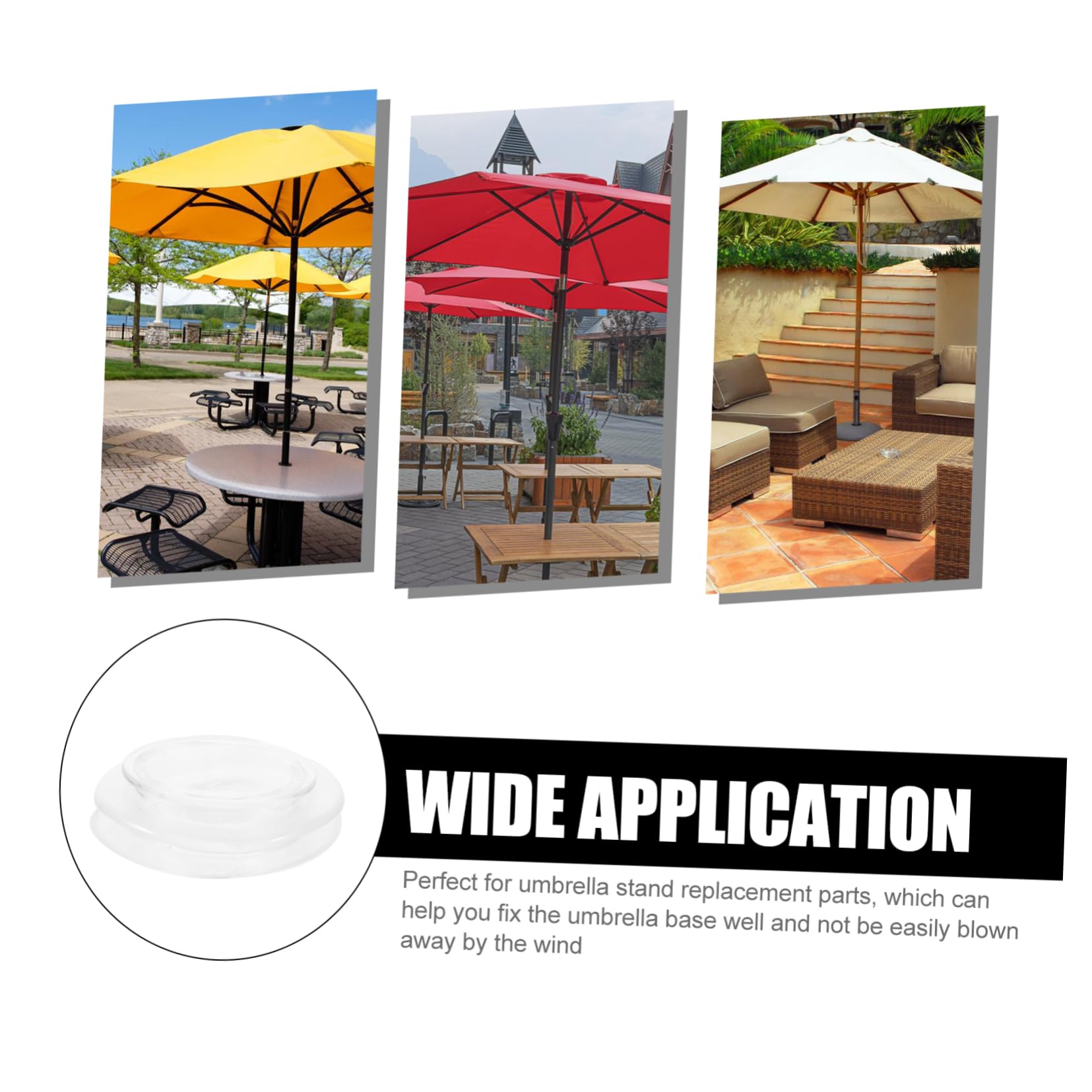 SUPVOX 6 Sets Silicone table thicken grommet umbrella ring accessories plug cover Plugs transparent table outdoor parasol hole ring umbrella hole plug