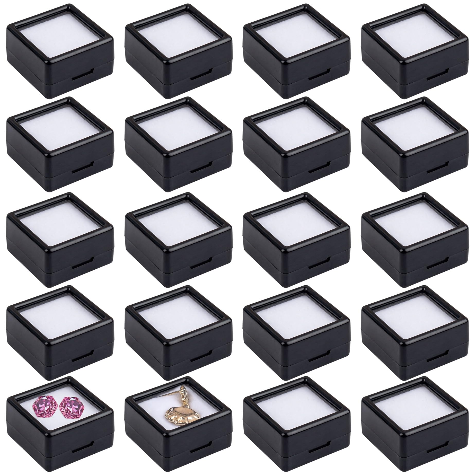 Amazon.com: Framendino, 20 Pack Black Gemstone Display Boxes