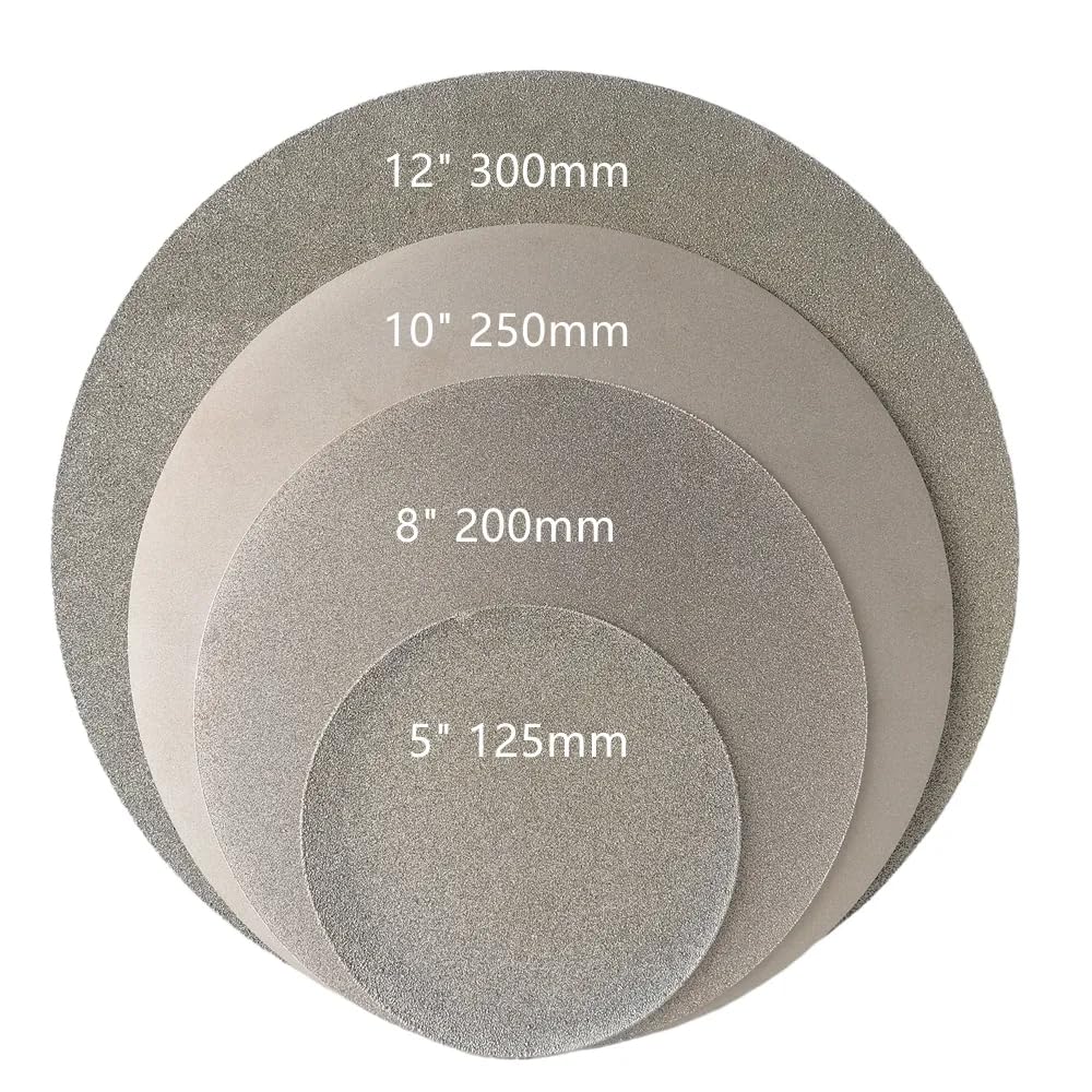 12” 300mm 80-600# Large Size Diamond Coated Flat Lap Wheel Lapidary Polishing Grinding Disc Grinding Pottery Stone Glass (12INCH 300mm, 240)