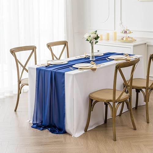 Miniatura 7 de Paquete de 1 camino de mesa de gasa de 9 pies de 14 x 108 pulgadas, camino de mesa romántico transparente para boda, fiesta de cumpleaños, despedida