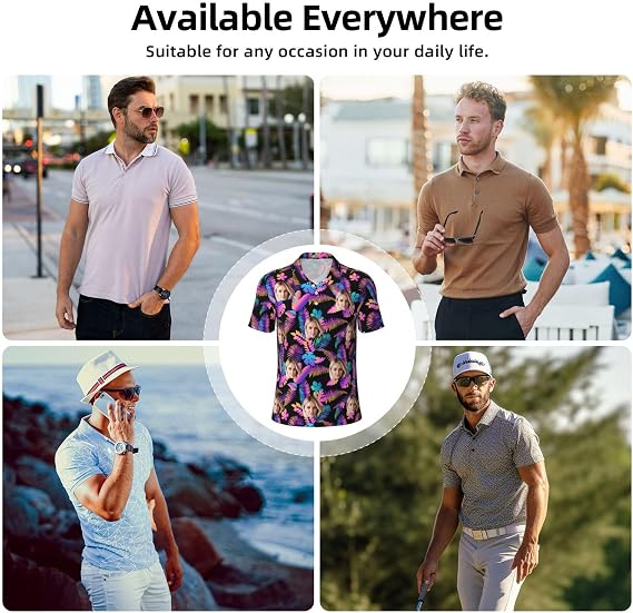 Custom T Shirt Polo for Men Design Your Own Personalized Customized Golf Tee Text Photo Logo