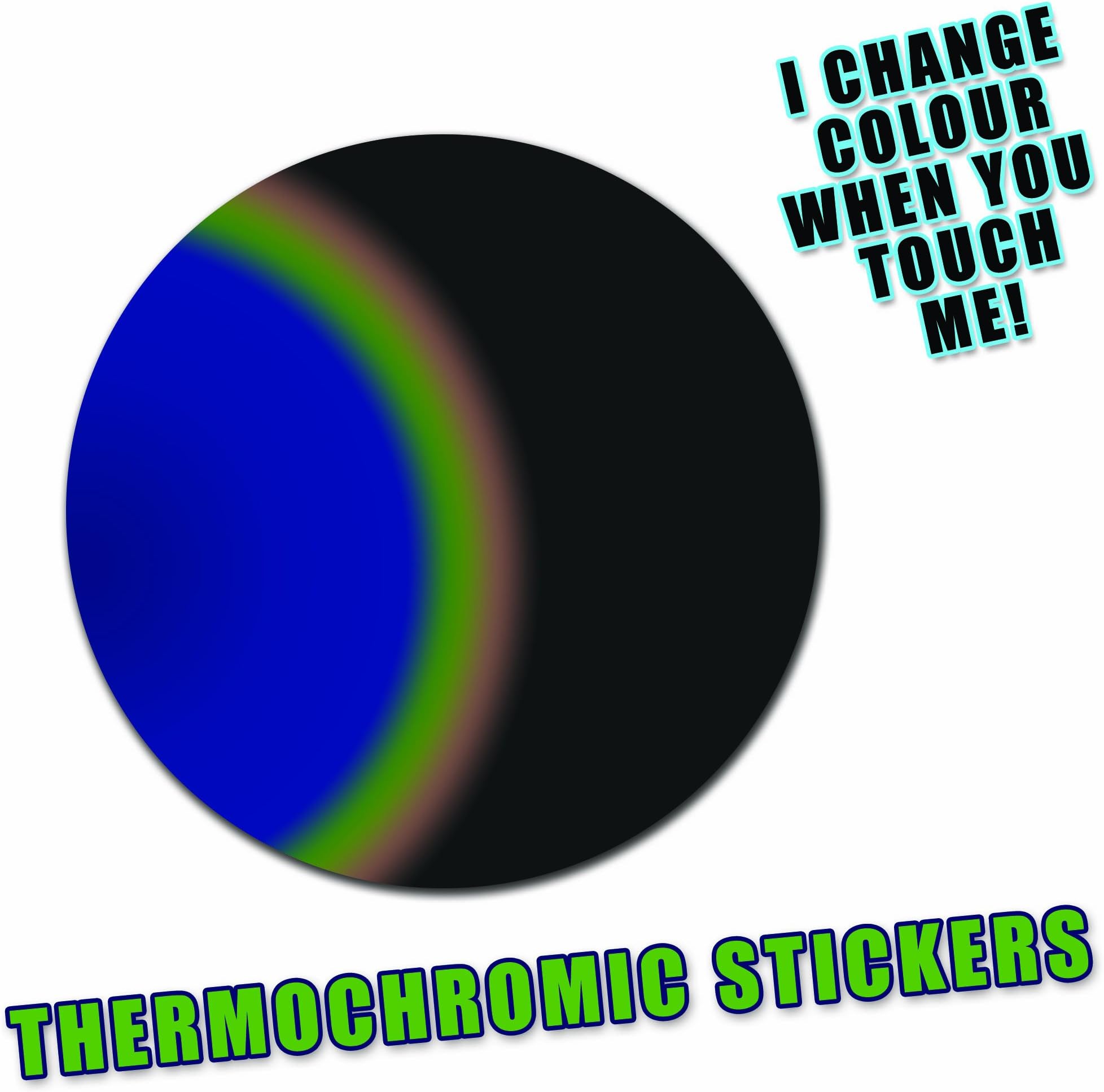 Colour Changing Liquid Crystal Thermochromic Circle Stickers - They Change Colour When You Touch Them!
