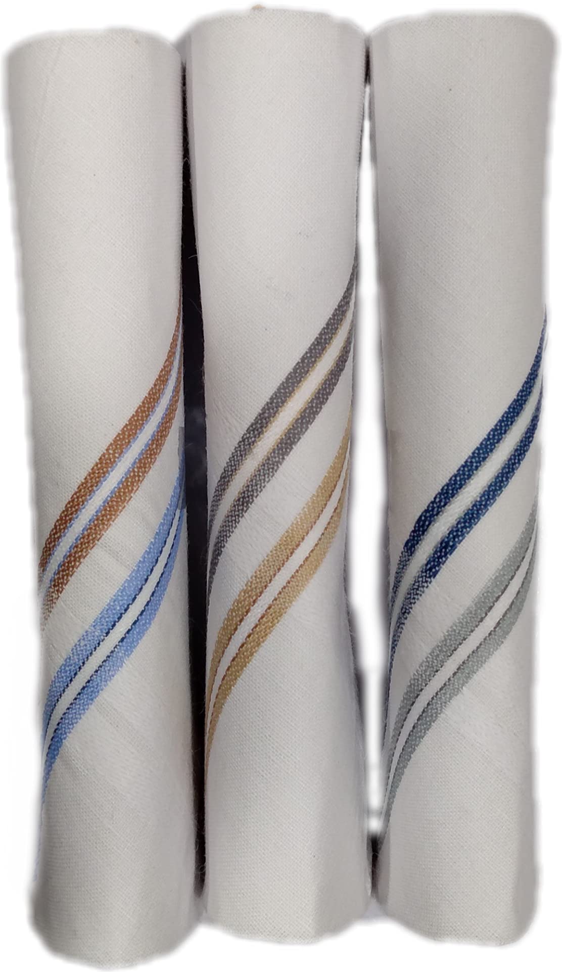 the white square Men's Large Premium White Handkerchiefs Pack of 3 Pcs (163 W/C)-picture-39