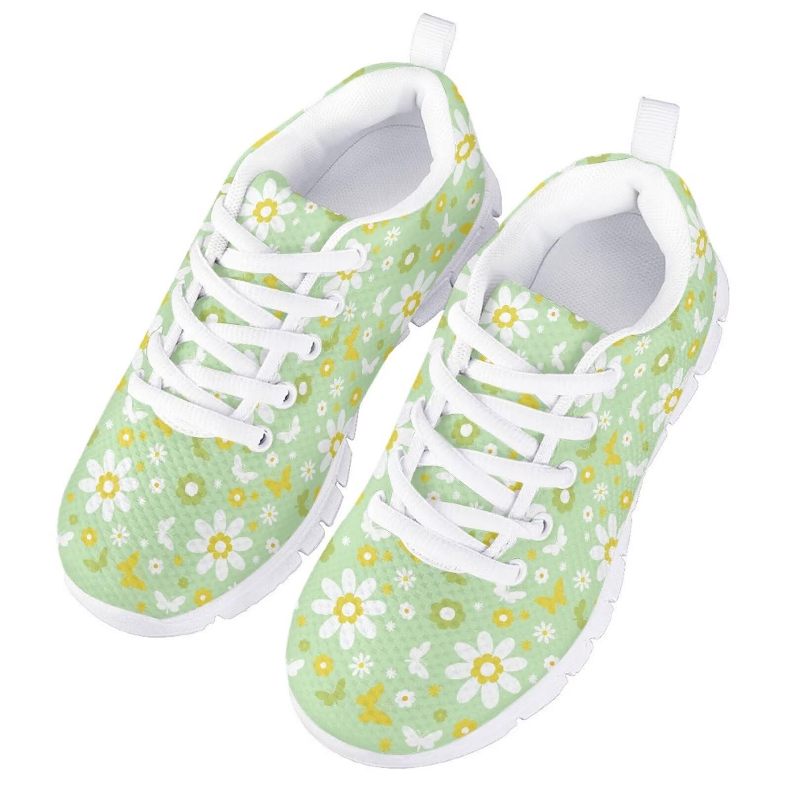 ORGYPET Toddler Sneakers Size 5 Cute Floral Running Shoes Breathable Soft Cozy Tennis Sneaker Lightweight Summer Non Slip Athletic Shoes