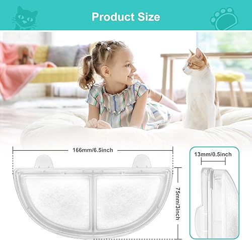 Miniatura 9 de Paquete de 6 filtros de repuesto para fuente de mascotas para bombas inalámbricas, fuente de agua para gatos, dispensador de agua para perros,