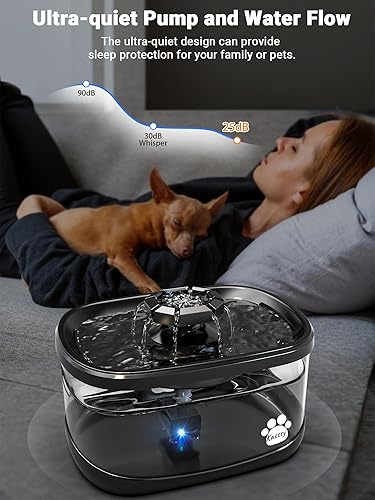 Miniatura 5 de Kastty Fuente de agua para perros de 300 onzas9 litros, dispensador automático de agua extra grande para mascotas con 3 modos de flujo y filtro XL