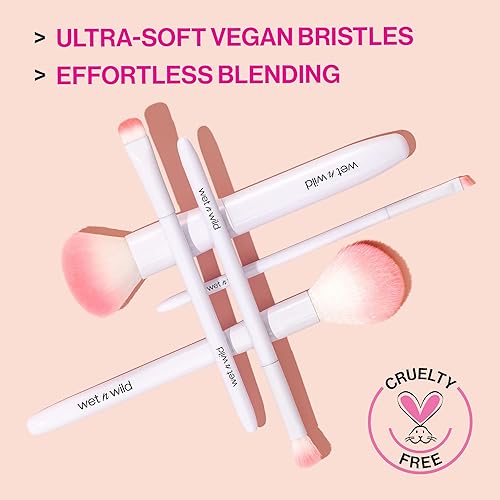 Miniatura 79 de wet n wild - Brocha de corrector, maquillaje mineral y líquido, mezcladora, fibra afelpada, mango ergonómico Rosa (Blush),Cepillo