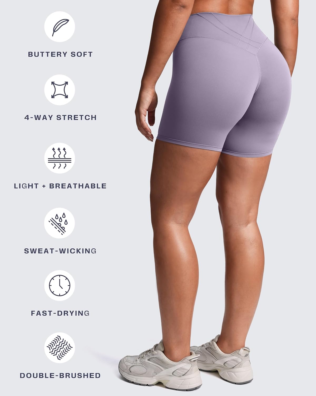 Aoxjox Women's Workout Velura Biker Shorts High Waisted Hidden Scrunch PlushFlex™ Athletic Yoga Short 6"