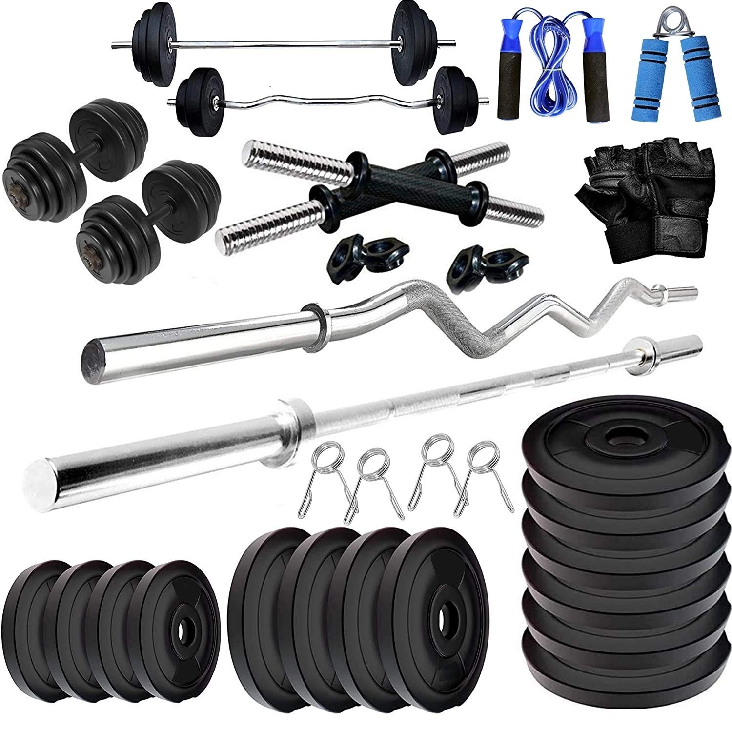 BodyFit PVC One 3 ft Curl + One 5 ft Plain Rod and One Pair Dumbbell Rods Exercise Set, Gym Accessories for Men (50KG Combo Set, Black) (B08X2WK5GR) Amazon Price History, Amazon Price Tracker