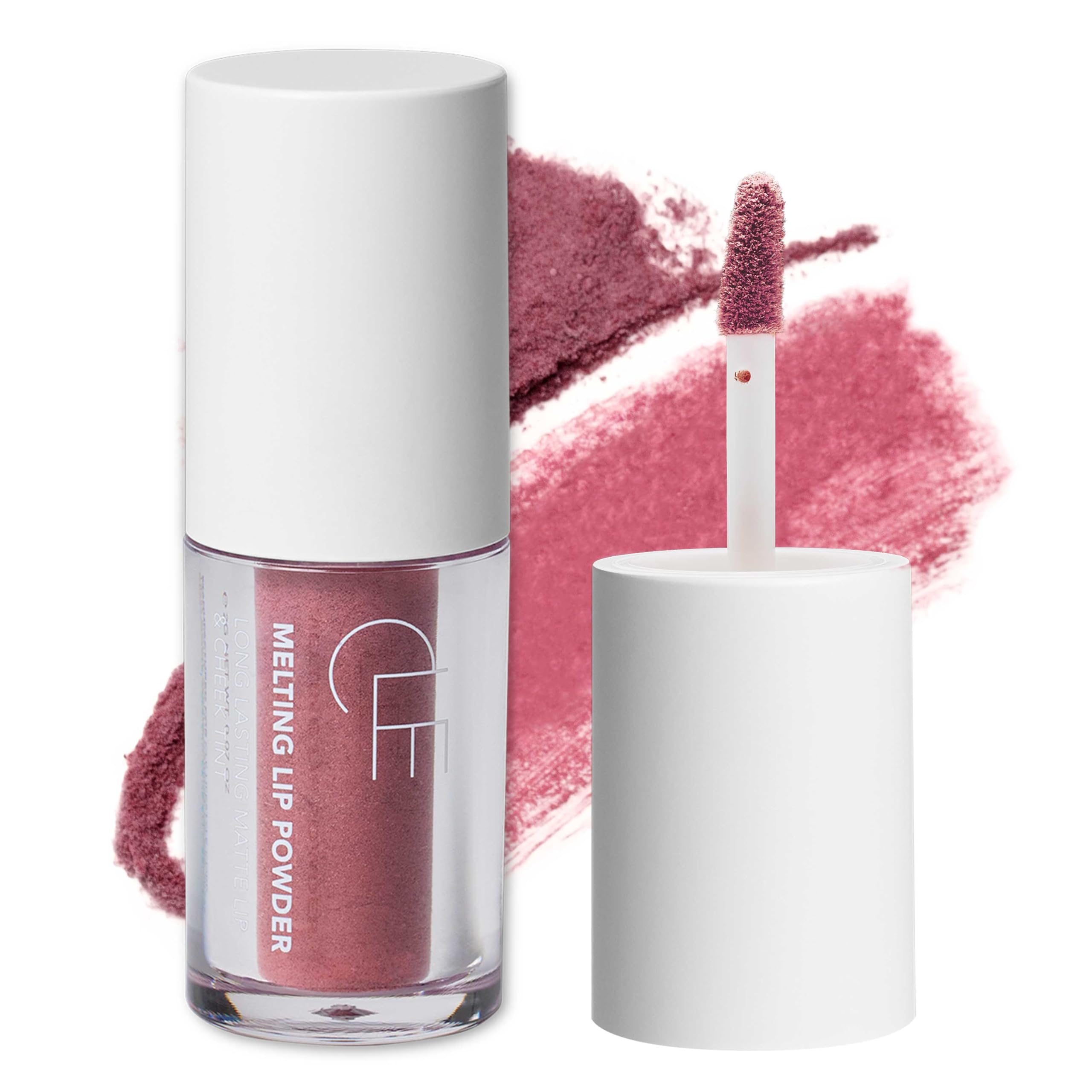CLE Cosmetics Lip Powder, Beauty and Makeup Essential that Turns Powder to Tint when Applied as Lip Stain, Lip Tint or on Cheeks and Eyes, Long-lasting, Matte Finish - Berry Mauve, 0.07 oz