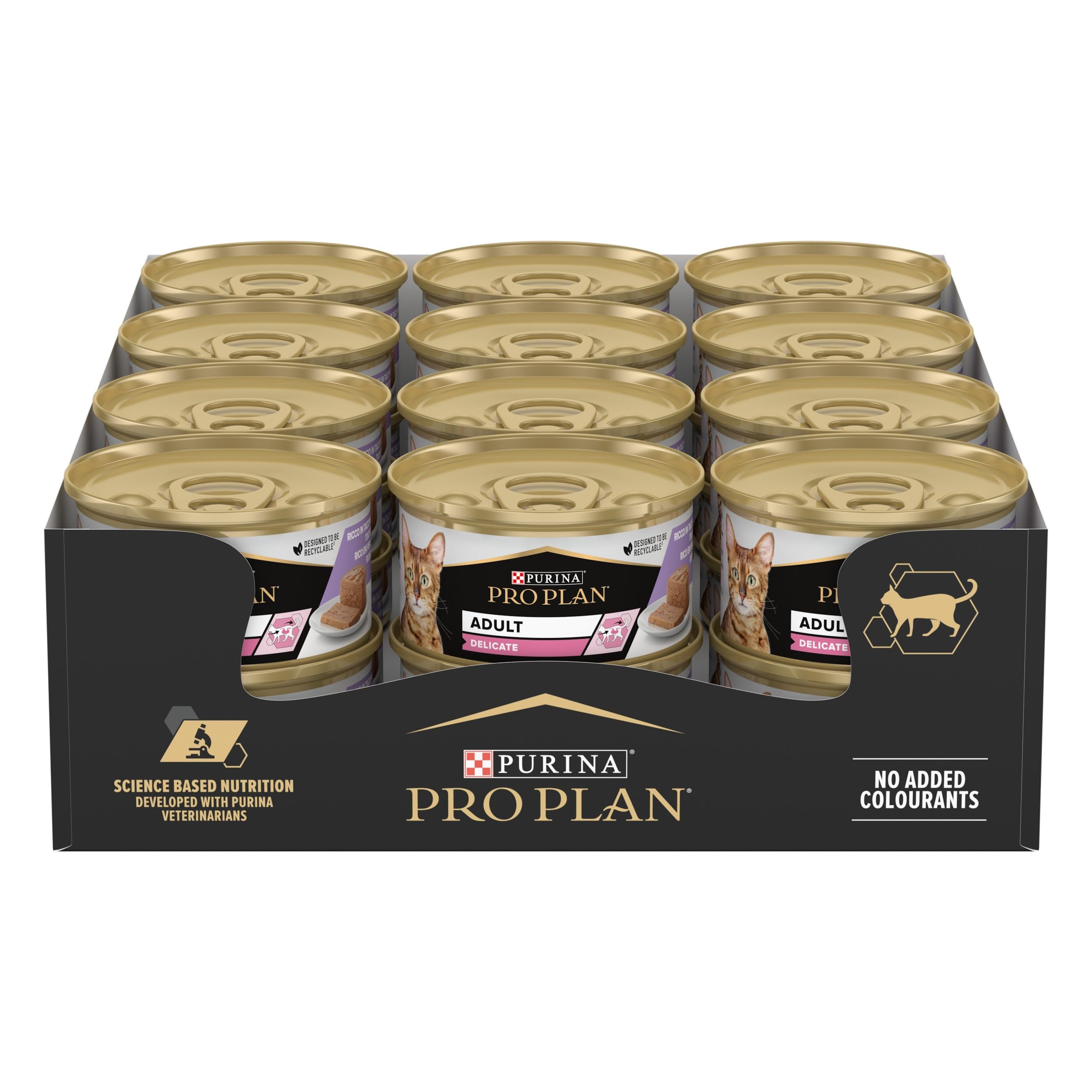 Purina Pro Plan Delicate Digestion Cibo Umido per Gatti Adulti Mousse Tacchino, 24 Lattine da 85g