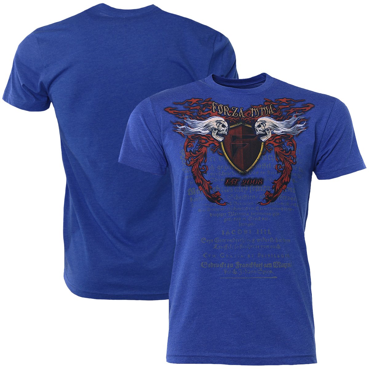 Forza MMA "Immortal Crest" T-Shirt - Large - Royal Blue
