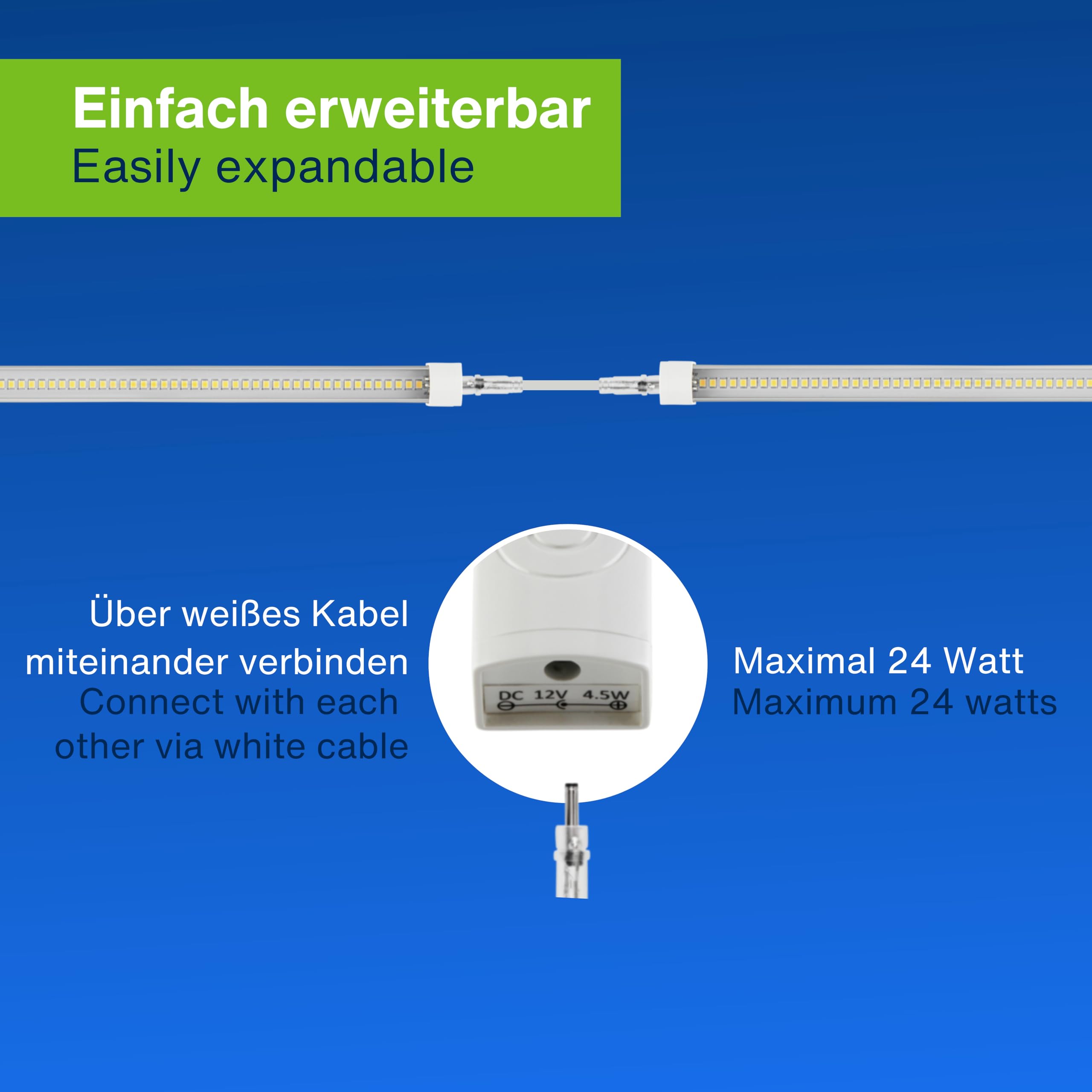 REV - LED Unterbauleuchte XS mit Sensor, 25.000h, Lampe 15W, 1800lm, 1000 x 20 x 15 mm, silber
