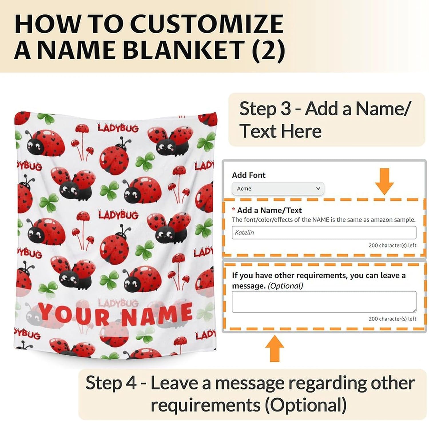 Custom Ladybug Blanket for Women - Cute Lady Bug Print Gifts - 60 x 80 Inches White Fuzzy Throw Blankets Stuff for Bed, Living Room