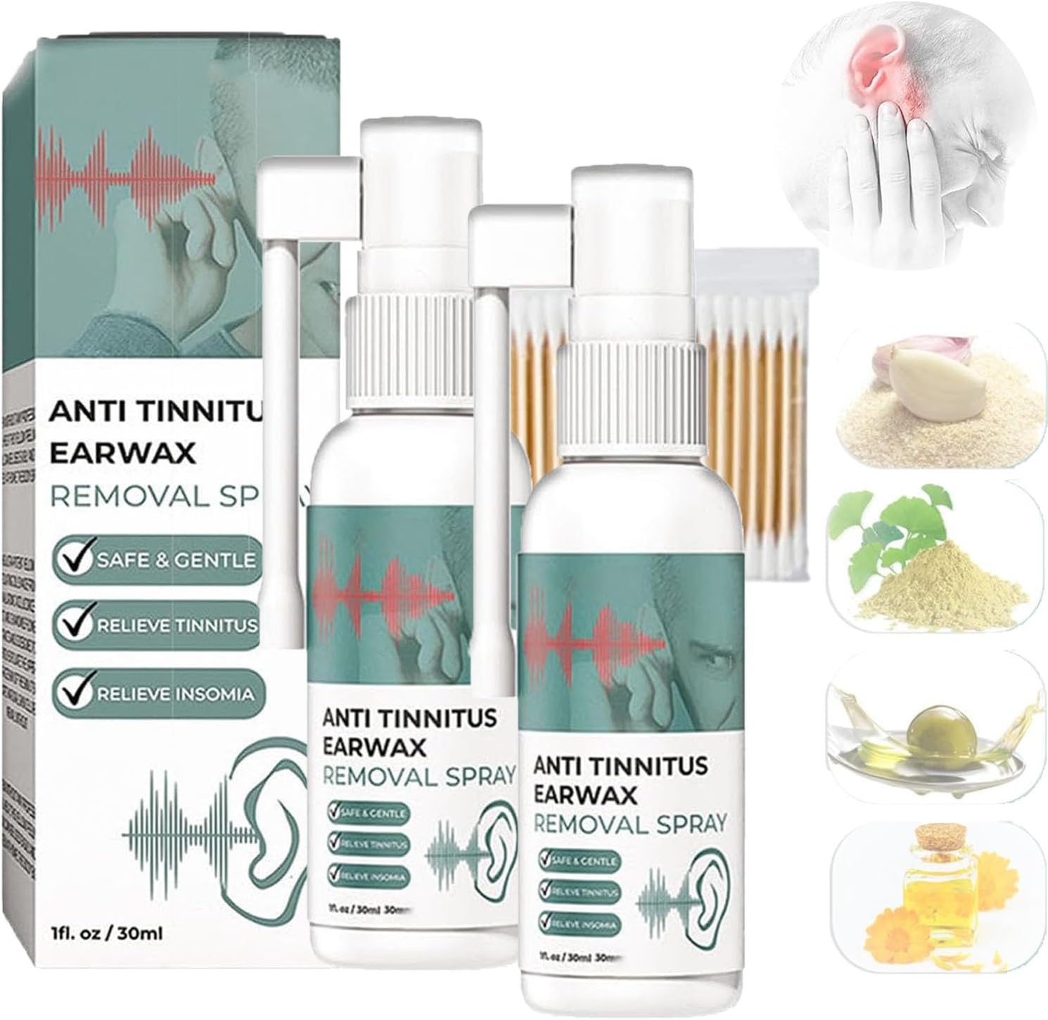 Gfouk Anti Tinnitus Earwax Removal Spray, Gfouk Anti Cochlear Blockage