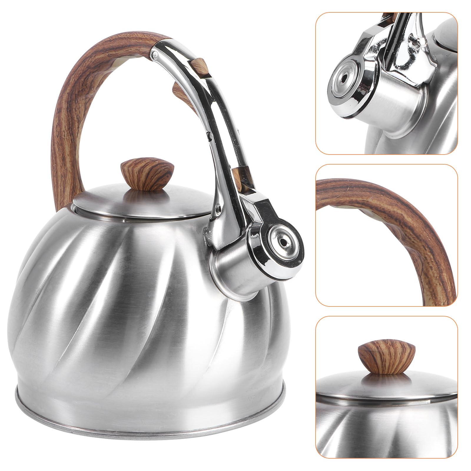 Tetera Silbante de Acero Inoxidable 2,0 L Mango Ergonómico