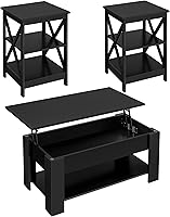 Vista 1 de Yaheetech Moderno juego de mesa de 3 piezas para sala de estar, mesa auxiliar y mesa auxiliar para el hogar y la oficina, muebles decorativos