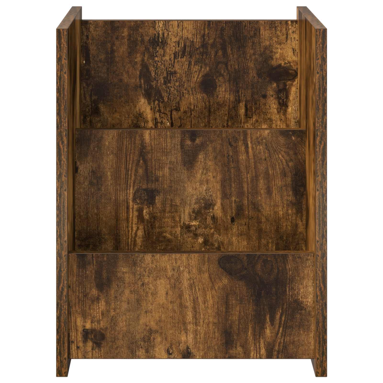 Drewniany stojak na czasopisma Ingenierie 35x35x45 cm Chene Fume | Prostokątny kształt, przechowywanie czasopism, książek, łatwa konserwacja, prosty montaż, do użytku w salonie i biurze