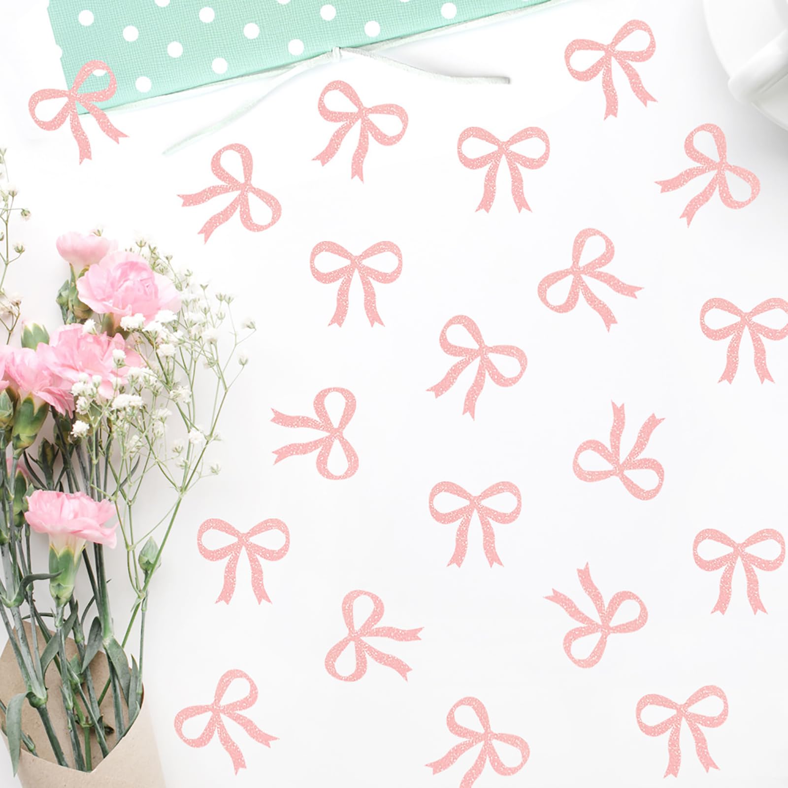 Pink Bow Confetti, Sparkling Bow Party Decorations, Girls' Birthday Party Decorations Pink Bow Photo Props