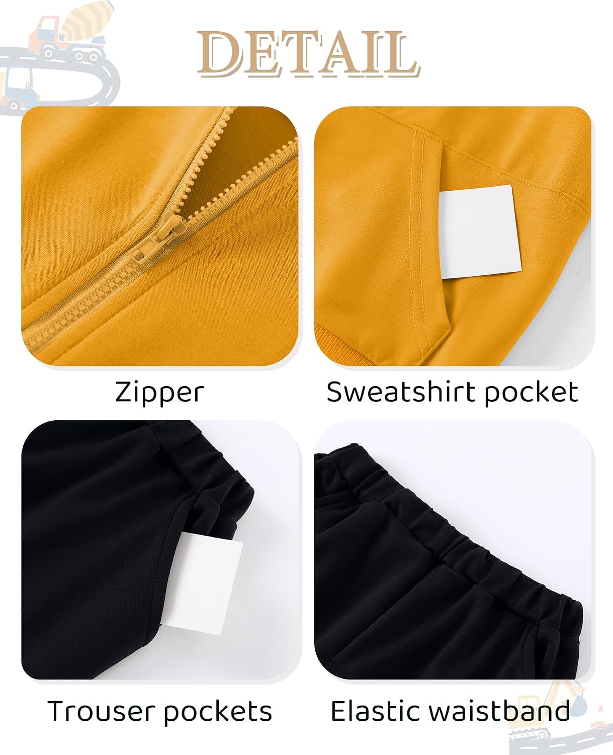 Toddler Boys Half Zip Hoodie Sweatpants