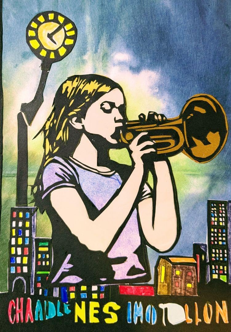 Amazon.co.jp: 夜明けのトランペット切り絵.貼り絵.イラスト