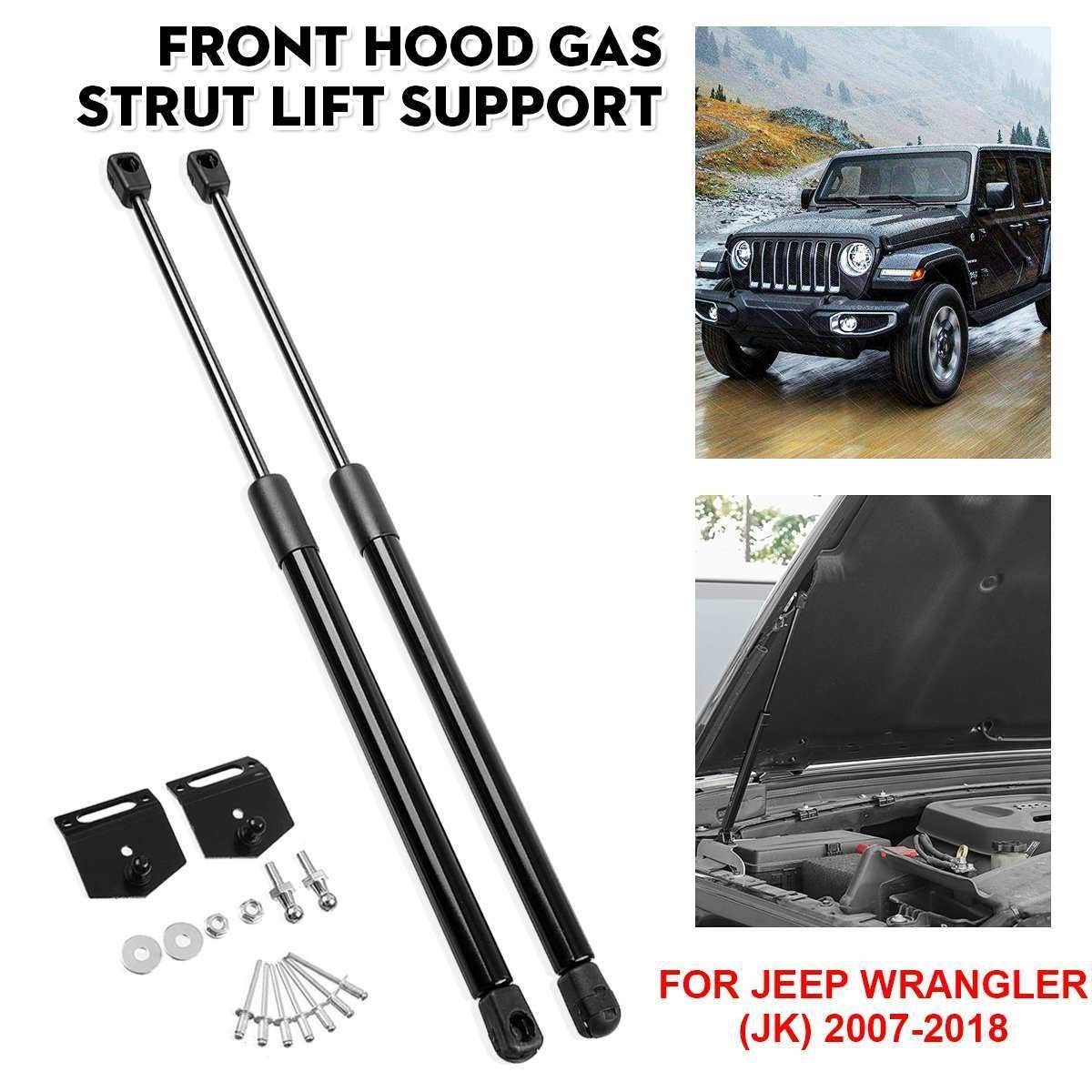 2 x Fro Engi Cover Capó Capó Amortiguador Barra de puntales de elevación SuppoArm Gas hidráulico Adecuado para Jeep Wrangler 2007 2008 2009-2019