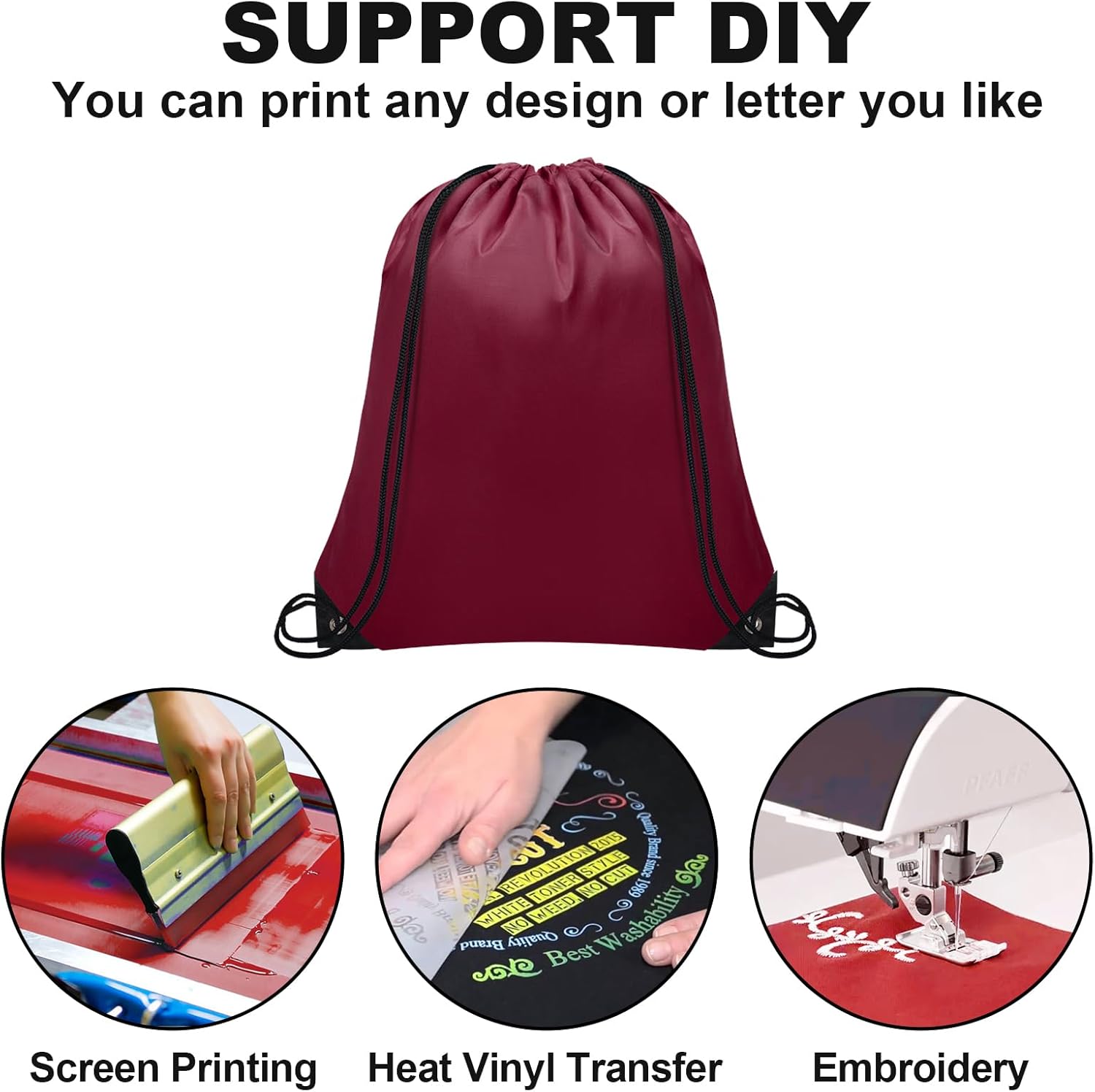 Grneric 32Pcs Drawstring Bags Bulk Cinch Bag, Polyester String Bag Drawstring Backpack for Trip Party Camping Sports Gym Yoga（Dark）