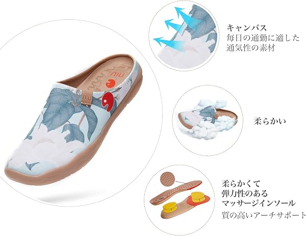 [UIN] 超軽量 アートシューズ スリッパ レディース メンズ ルームシューズ 春夏 室内 室外 サンダル 歩きやすい - 3