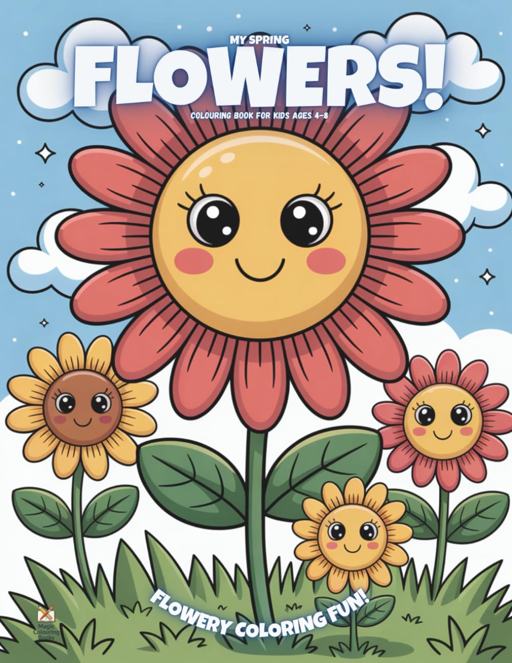 My Spring Flowers!: Colouring Book For Kids Ages 4-8 (Magic Colouring Books Collection)