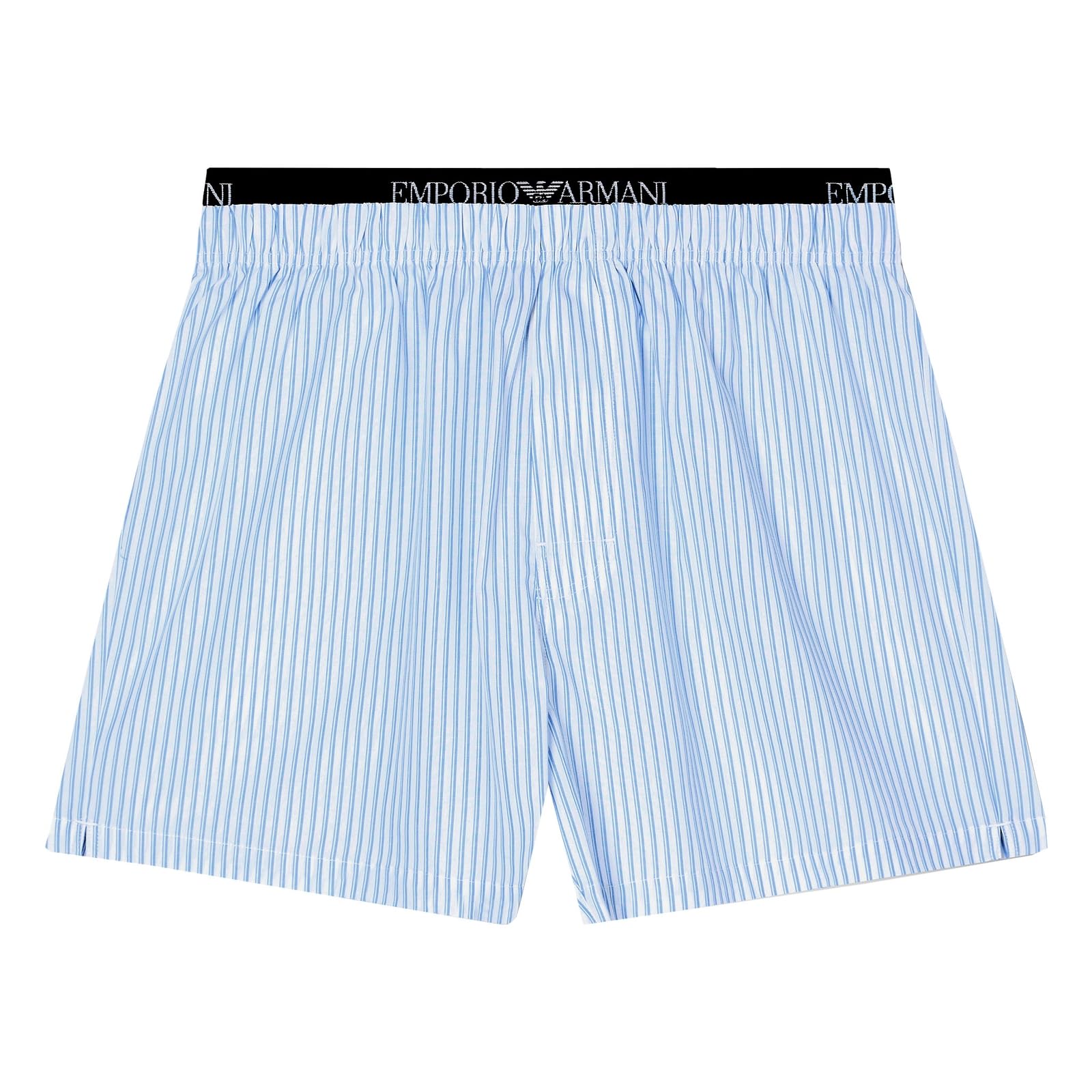 Emporio Armani Man's Yarn Dyed Woven Boxer Blue M