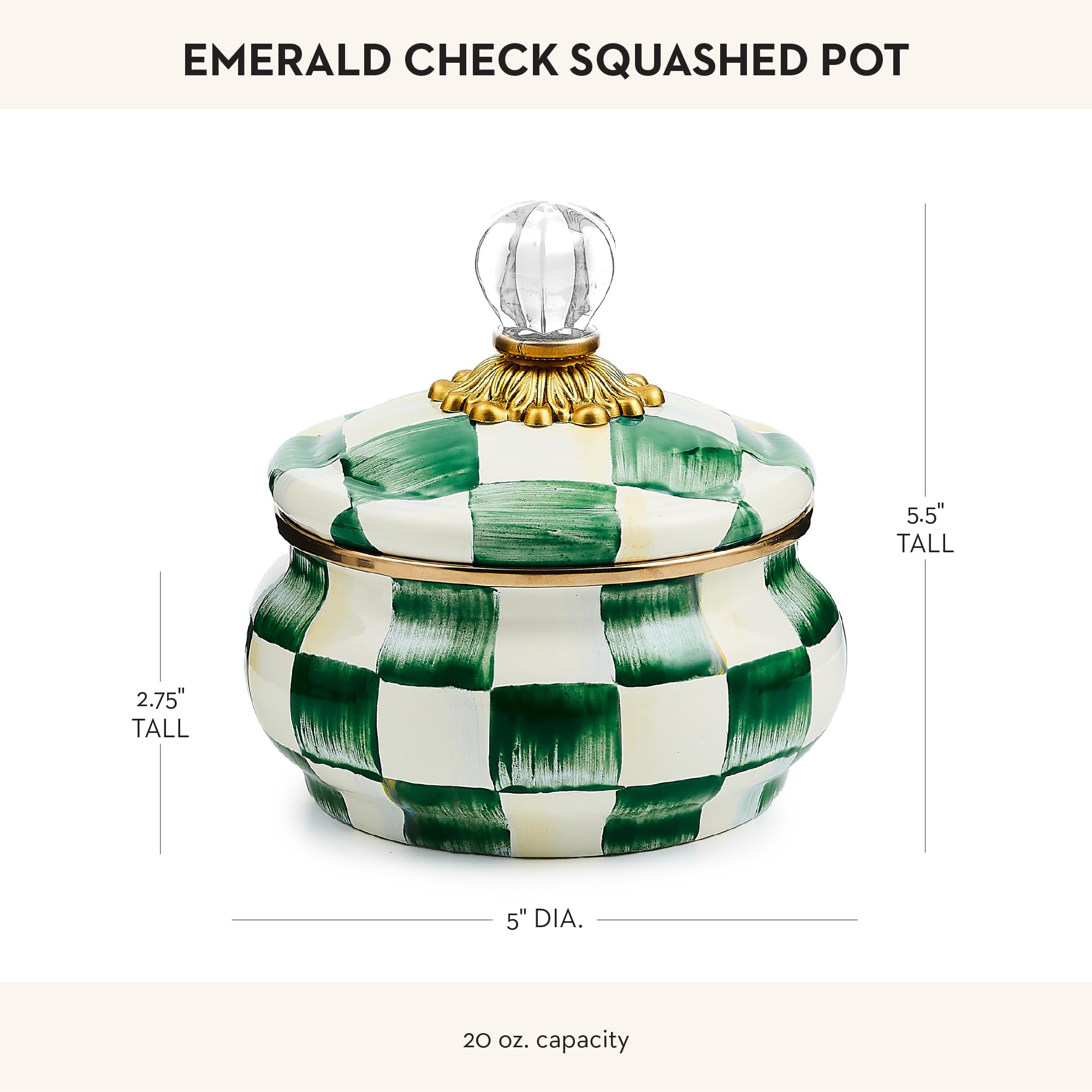 Amazon.com: MACKENZIE-CHILDS Enamel Squashed Pot, Cute Enameled