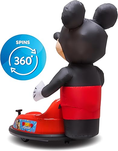 Miniatura 9 de Coche parachoques de Mickey Mouse Toys de 6 V, juguete para niños pequeños, auto parachoques eléctrico para niños, autoinflado, control remoto para