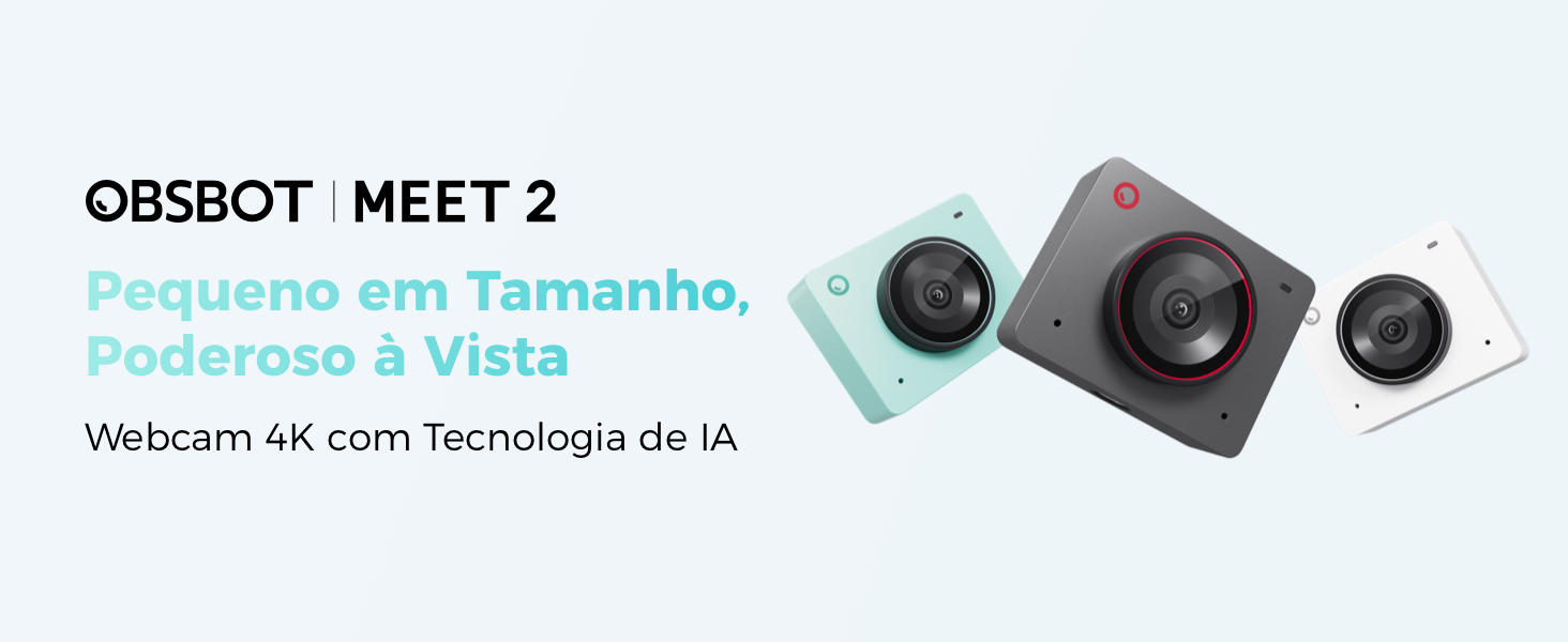 OBSBOT Meet 2-4K Webcam para PC com Sensor de 1/2”, Enquadramento