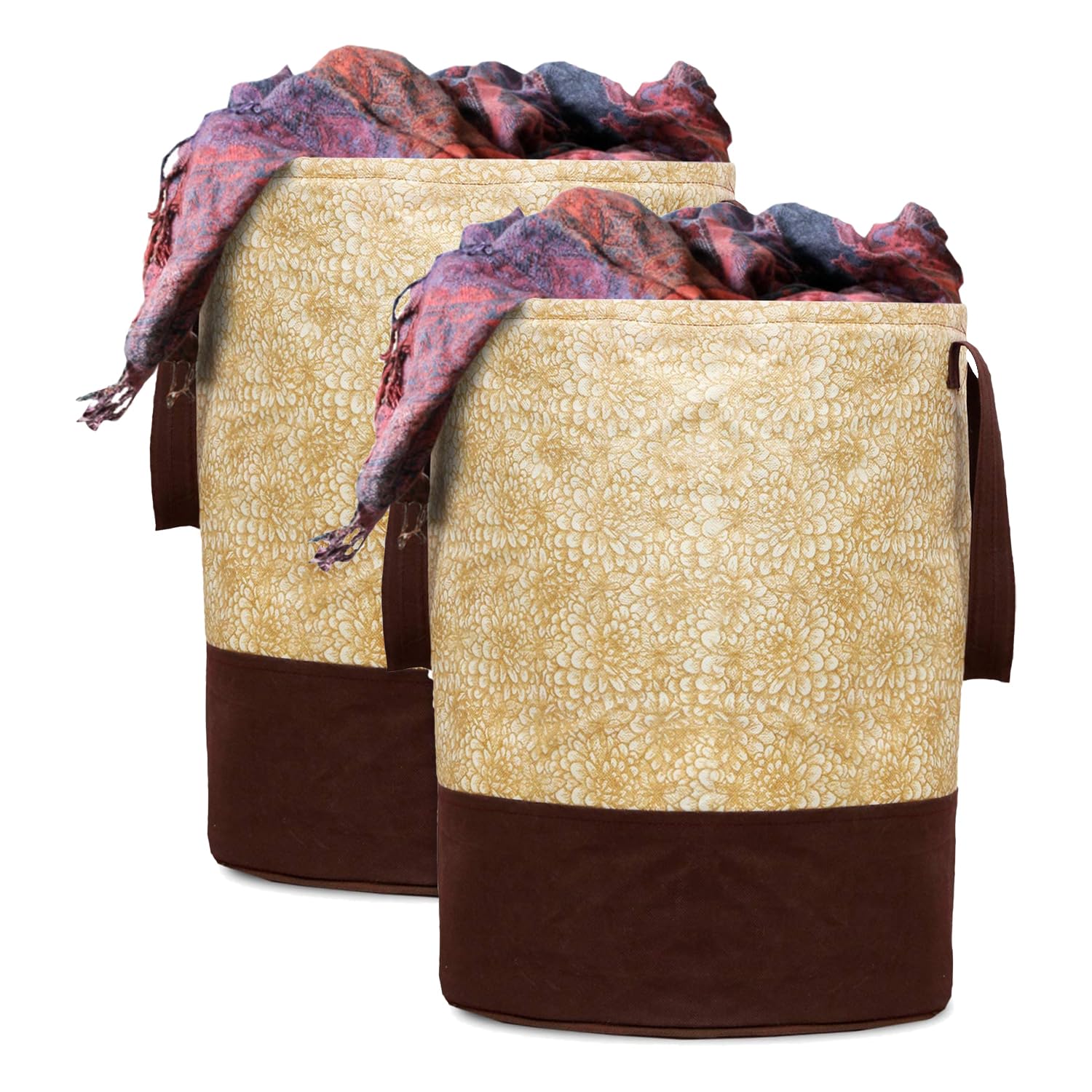 Kuber Industries Metalic Printed Waterproof Canvas Laundry Bag, Toy Storage, Laundry Basket Organizer 45 L (Brown) Pack Of 2 (B0CR3K62TB) Amazon Price History, Amazon Price Tracker