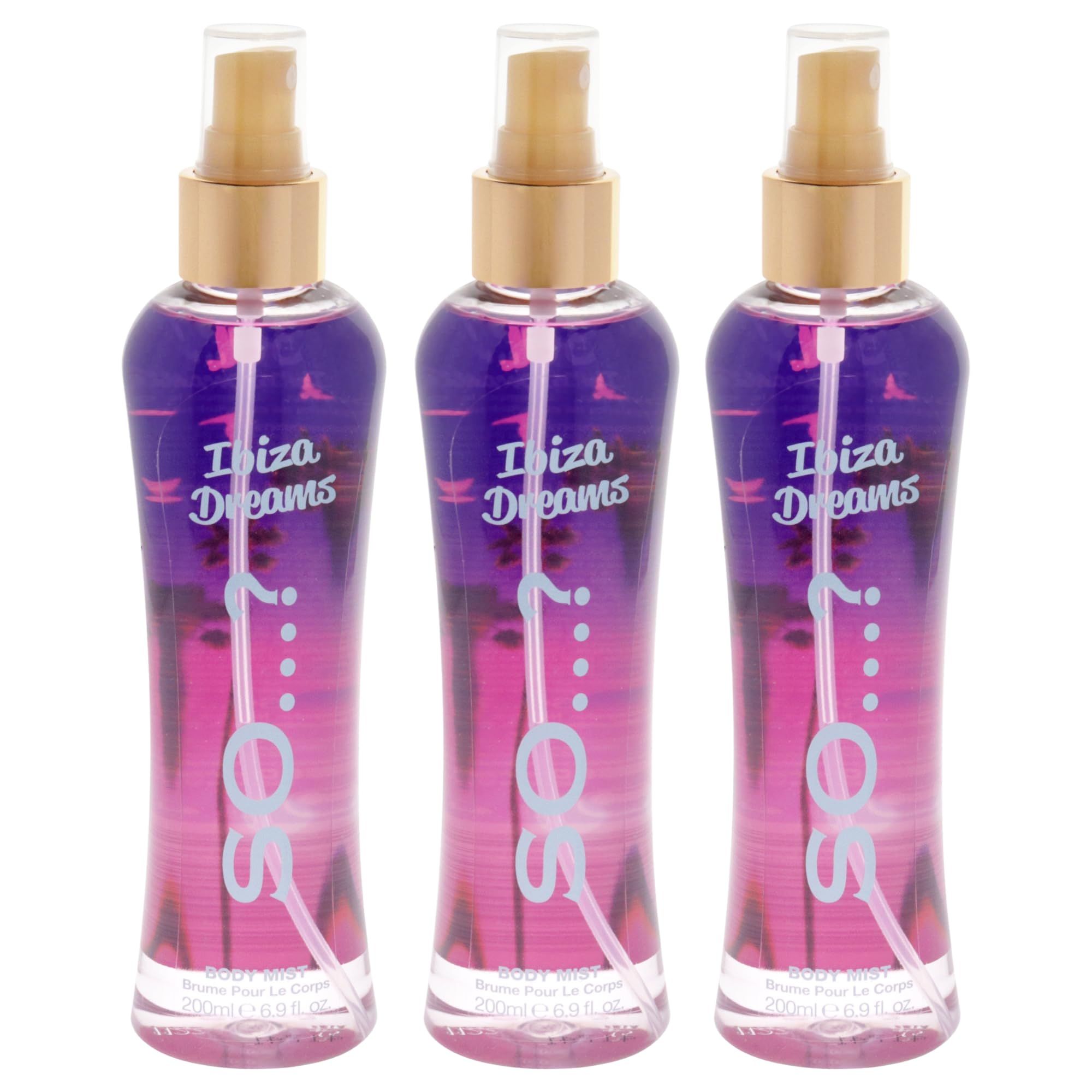 So…? Summer Escapes damska mgiełka do ciała Ibiza Dreams Spray zapachowy 200 ml (zestaw 3 szt.)