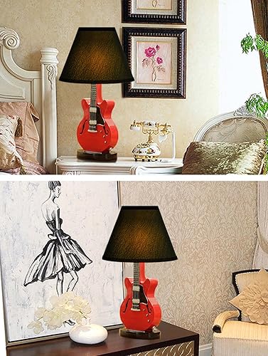 Miniatura 6 de INLETTER Lámpara de escritorio moderna y creativa de dibujos animados lámpara de guitarra roja lámpara de mesita de noche luz de noche atenuación