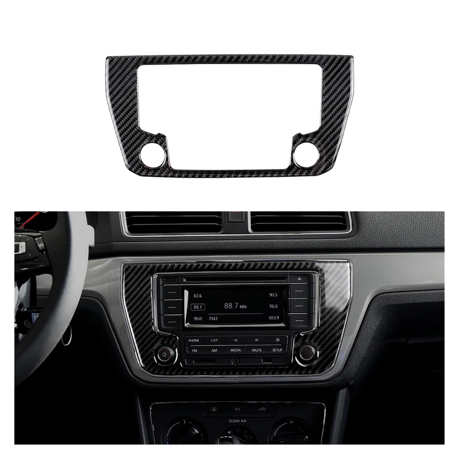 Nawigacja wnętrza samochodu z włókna węglowego wykończenie panelu gps kalkomania pasuje do Volkswagen Lavida 2015 2016 Auto akcesoria do wykończenia straż zestawy naklejek