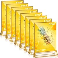 Vista 18 de Soporte acrílico para letreros transparentes de 8.5 x 11 pulgadas, soporte para volante de doble cara, soporte de menú de mesa para número de mesa