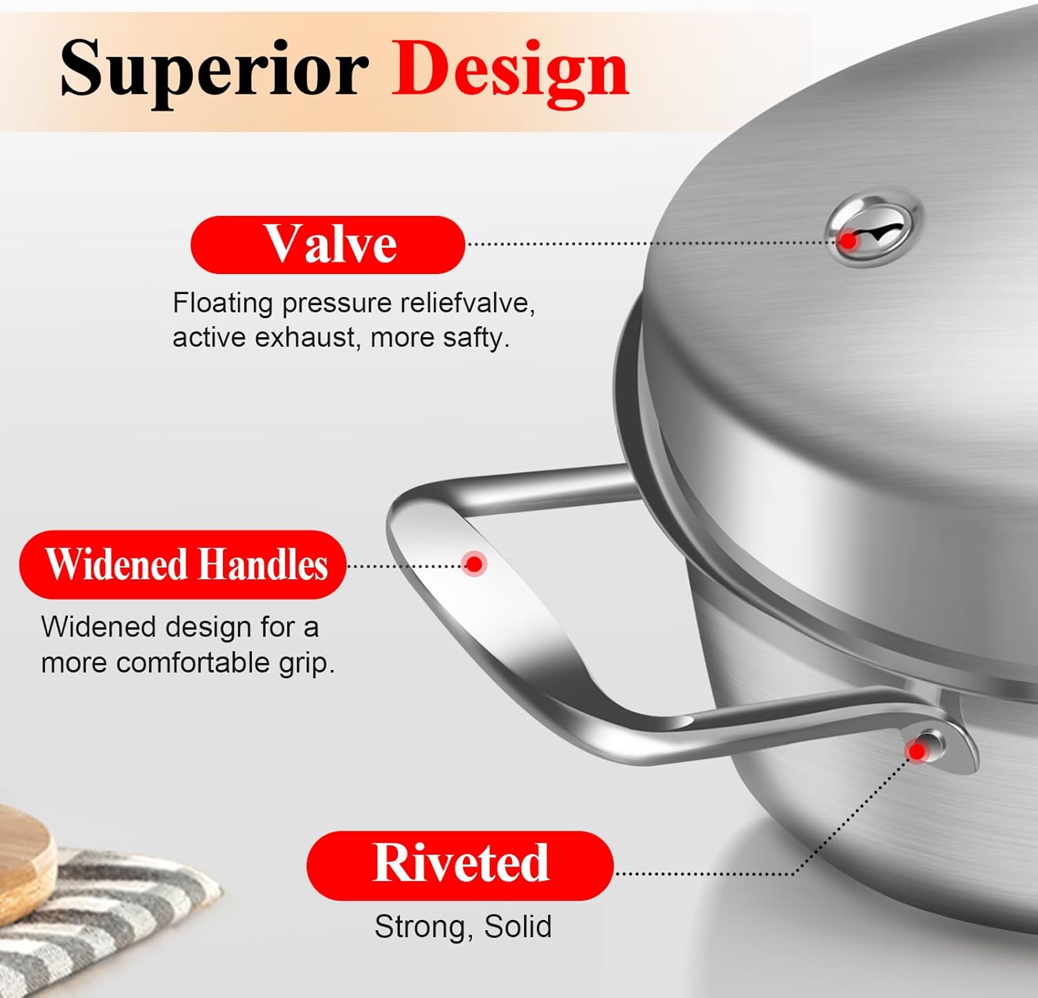 Roasting Pan, 21x13x11 Inch, Silver, Rectangular, Stainless Steel, 25LB Capacity, Turkey & Chicken Roaster with Rack and Lid