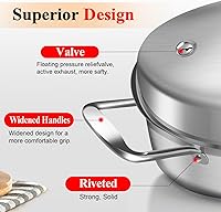 Vista 8 de Roasting Pan, 21x13x11 Inch, Silver, Rectangular, Stainless Steel, 25LB Capacity, Turkey & Chicken Roaster with Rack and Lid