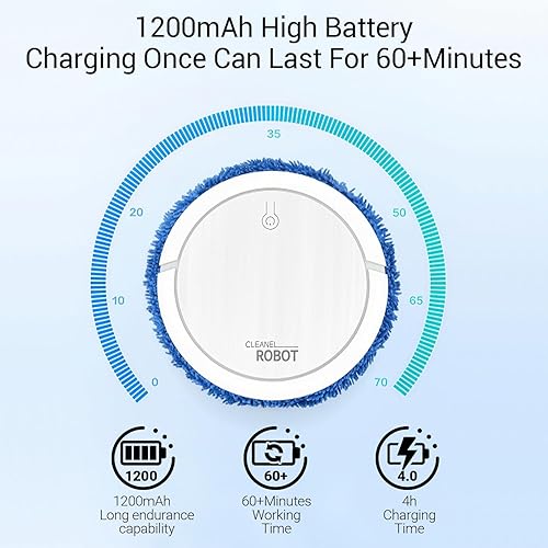 Miniatura 7 de Aspiradora robot pequeña, evita obstáculos avanzados, robot aspirador, robot aspirador y trapeador, ultra silencioso, diseño delgado de robot