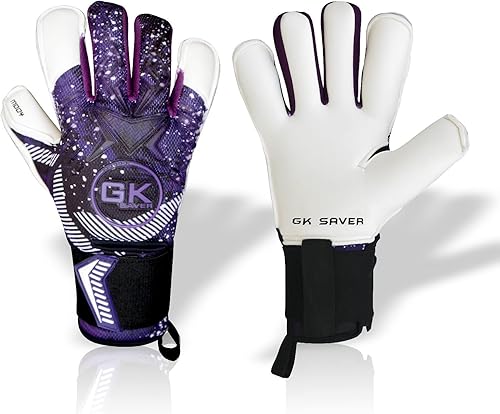 Miniatura 7 de GK Saver Guantes de portero de fútbol Modesty Guantes de portero profesionales, talla 6 a 11, guantes salvadores extraíbles