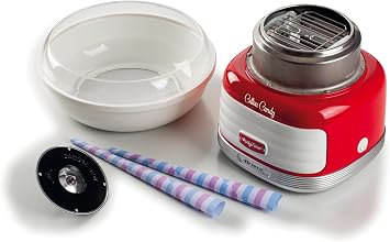 Ariete Party Time Pamuk Şeker Yapma Makinesi Kırmızı 2973/00 - Cotton Candy Machine, 450 Watt, Toz Şeker veya Sert Şekerlerle Uyumlu, 4 Koni ile Pratik Kullanım, Kolay Temizleme