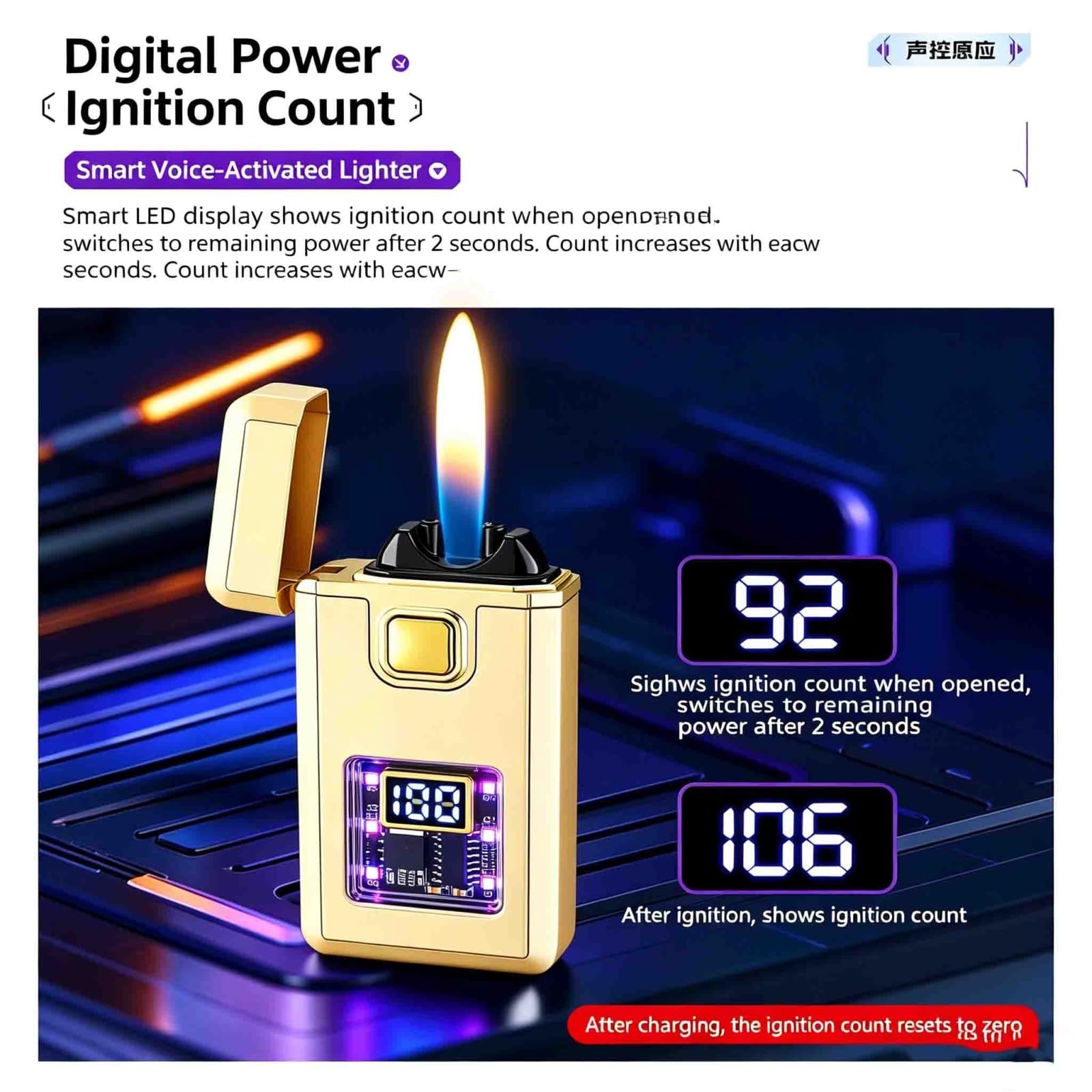 Encendedor de butano con ventana de combustible visible y llama ajustable, perfecto para hombres, ideal para exteriores, camping, barbacoa, hoguera y mucho más