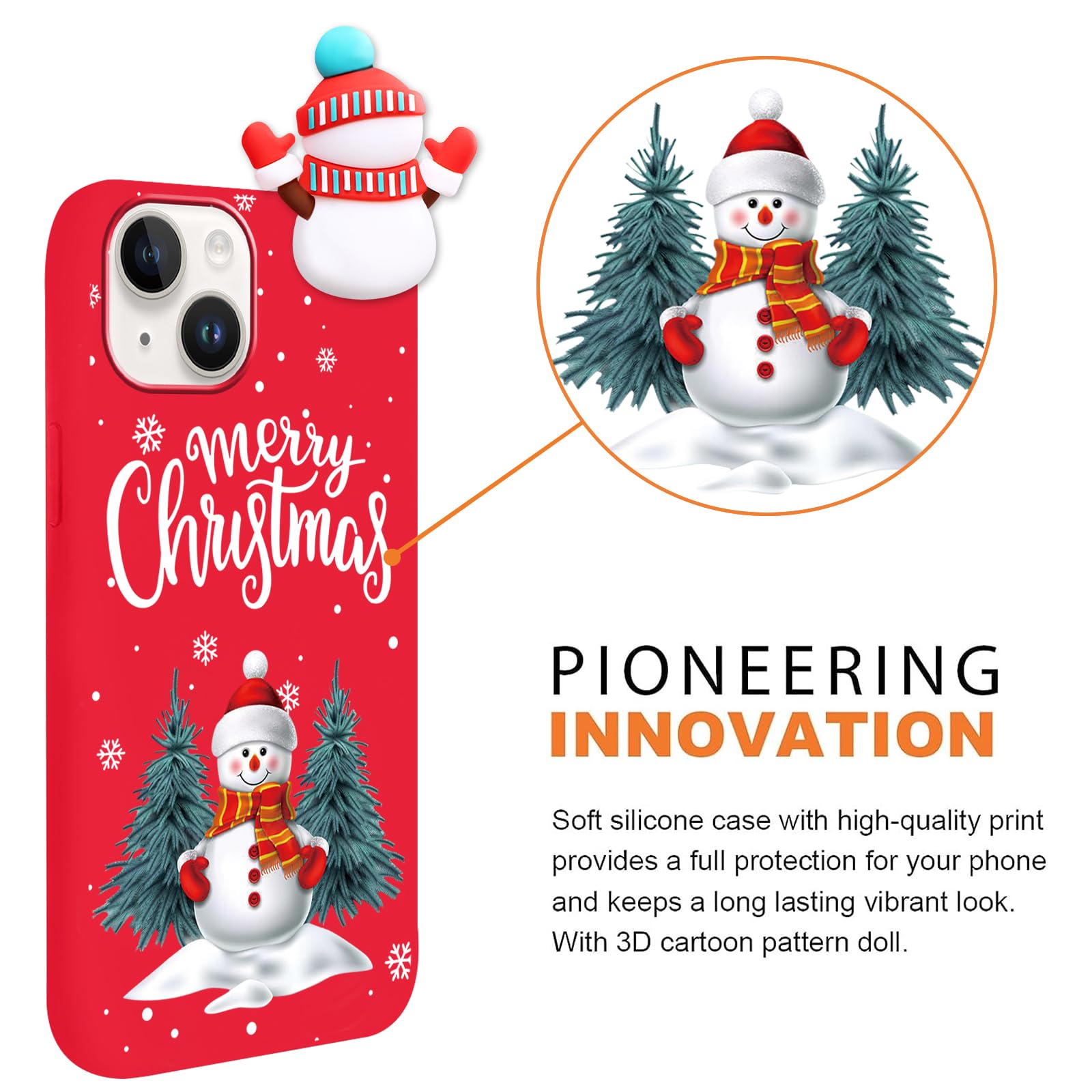 ZhuoFan [2 pezzi Natale Cover per iPhone 11 6,1, Custodia Protettiva Rosso Silicone Modello di Natale con Ultra Sottile TPU Antiurto Case per iPhone 11, Babbo Natale