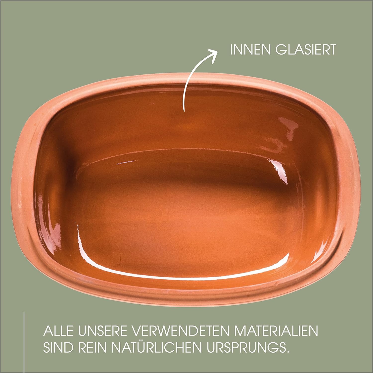 Römertopf Tegame in Terracotta Naturale 4 Litri con Coperchio – Pentola da Forno per Arrosti e Stufati, Cottura Sana senza Grassi, Rosso Terracotta, dal 1967