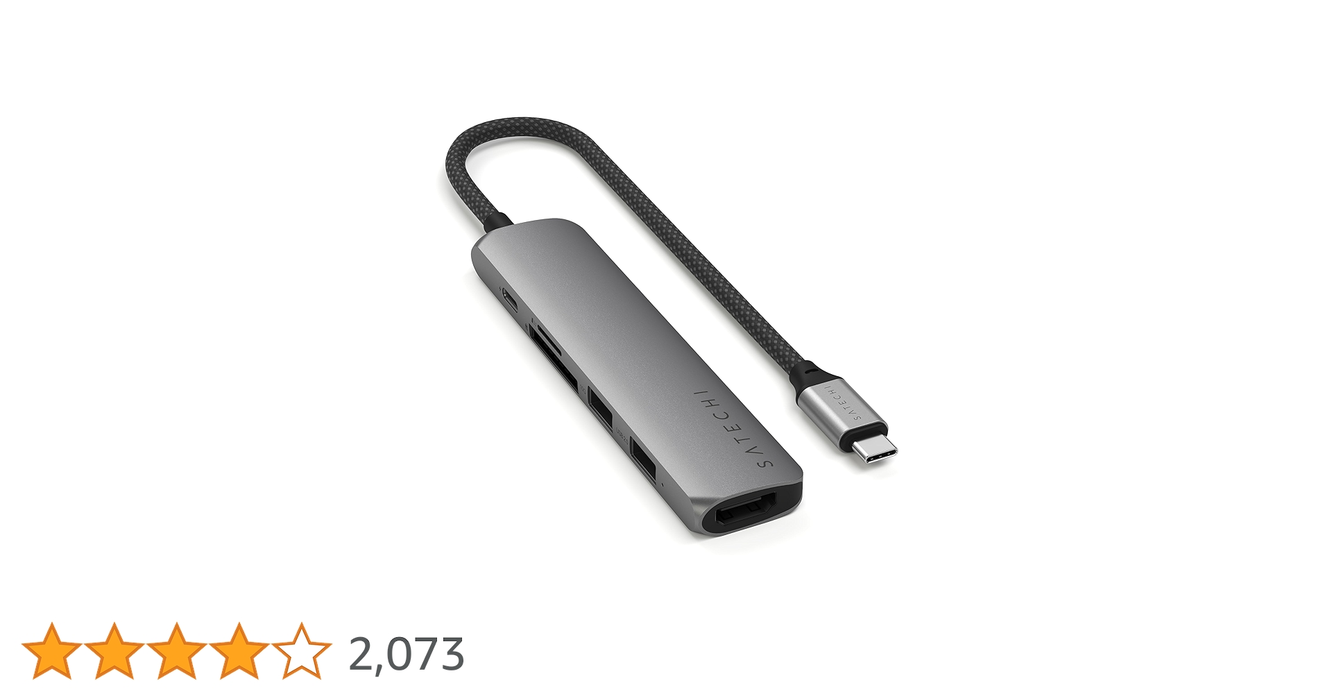 Amazon | SATECHI 6-in-1 Slim Plus USB-C ハブ、HDMI 4K@60Hz