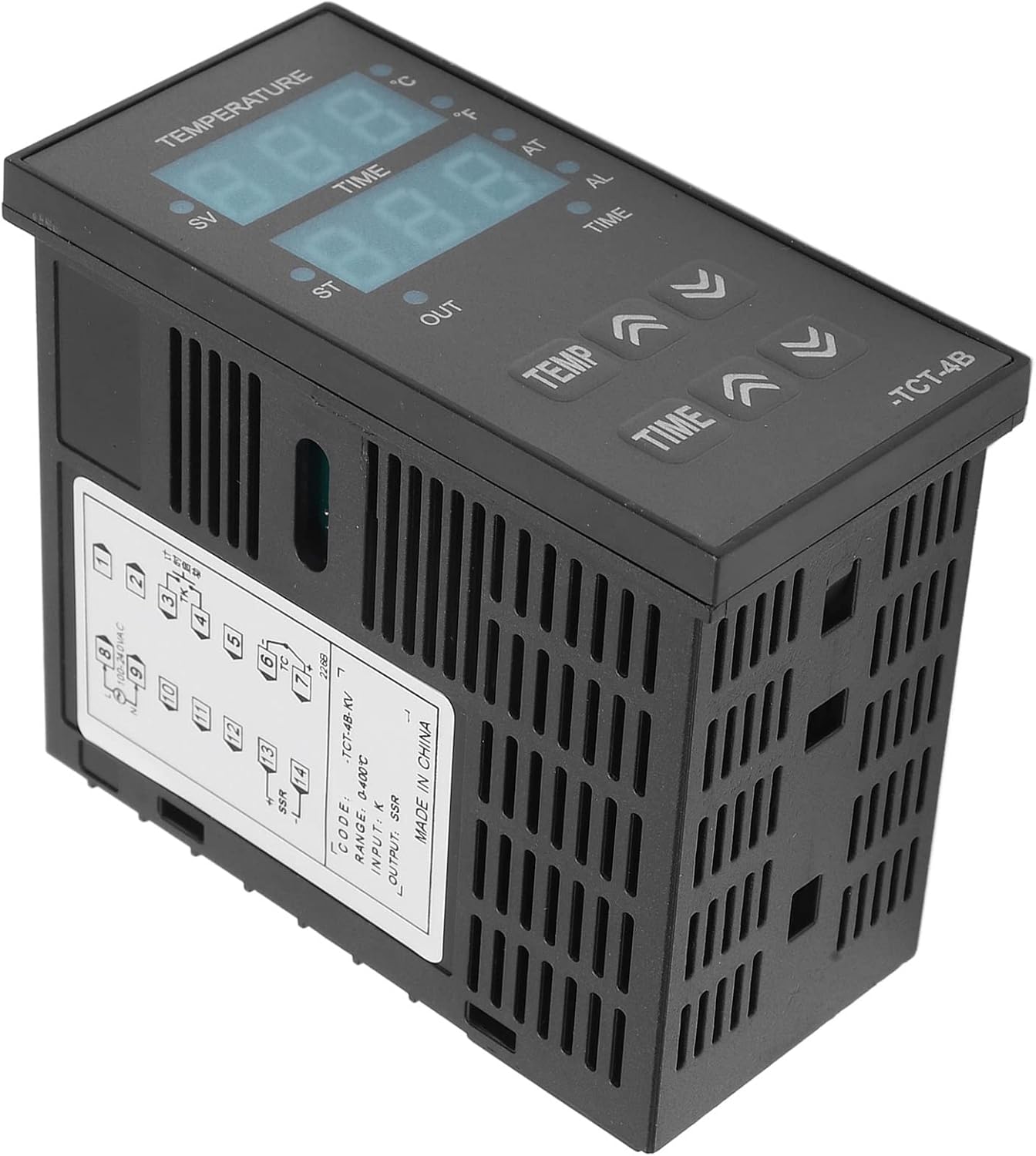 Heat Press Temperature Controller, Multiple Alarm Modes Easy to Install 0 400℃ Digital Display PID Control Thermostat for Food Processing for Light Industry